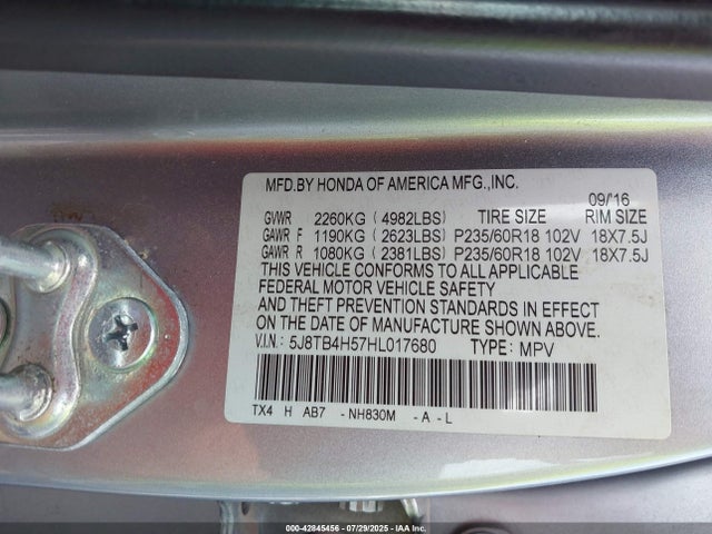 5J8TB4H57HL017680 Acura j35z2