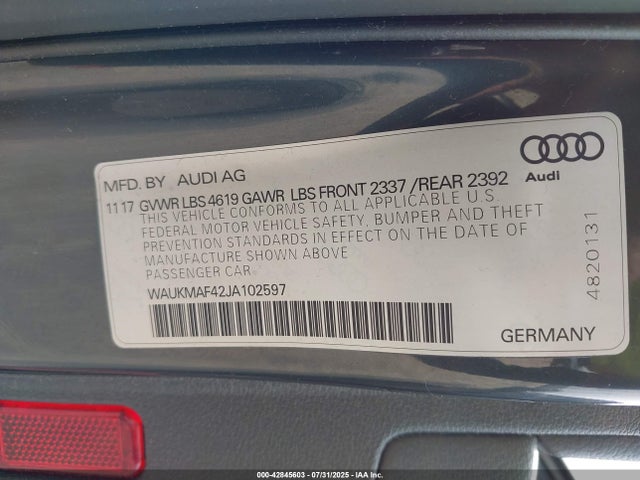 Audi 2018 2018 WAUKMAF42JA102597 Image 9