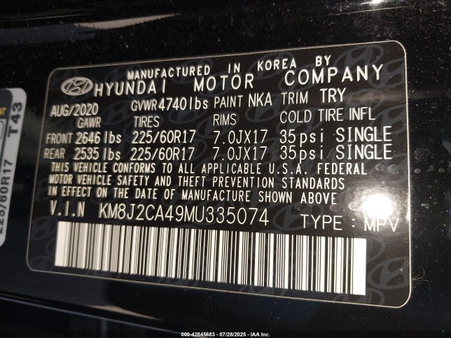 Hyundai gdi nu 2021 KM8J2CA49MU335074 Image 9