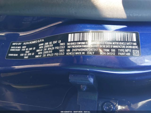 2022 ALFA ROMEO STELVIO ZASPAKBN0N7D47317 Photo 8