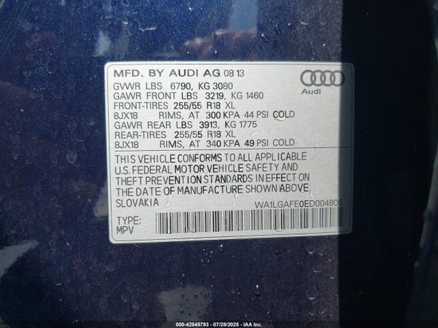 2014 AUDI Q7 WA1LGAFE0ED004805 Photo 8