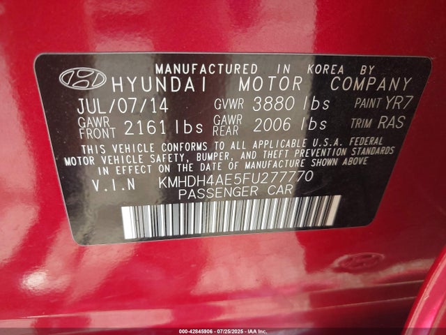 Hyundai dohc mpi nu 2015 KMHDH4AE5FU277770 Image 9