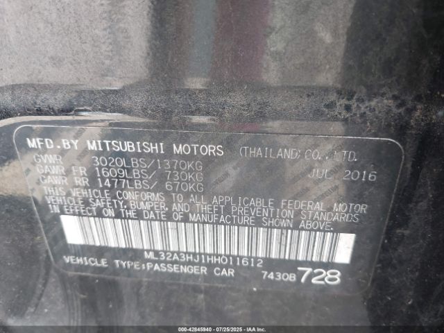 2017 MITSUBISHI MIRAGE ML32A3HJ1HH011612 Photo 8