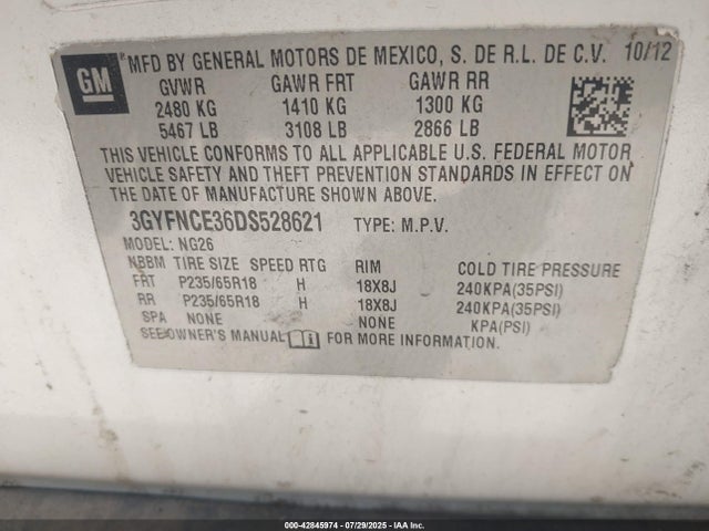 2013 CADILLAC SRX 3GYFNCE36DS528621 Photo 8