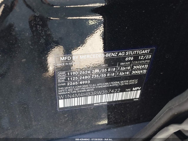 W1N4M4HB3RW357422 Mercedes-Benz m260