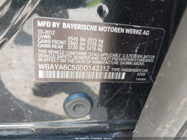 2013 BMW 740I WBAYA6C50DD143312 Photo 8
