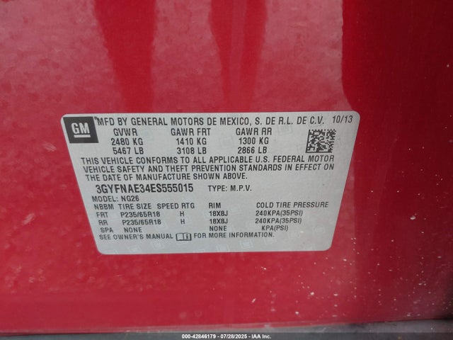 2014 CADILLAC SRX 3GYFNAE34ES555015 Photo 8