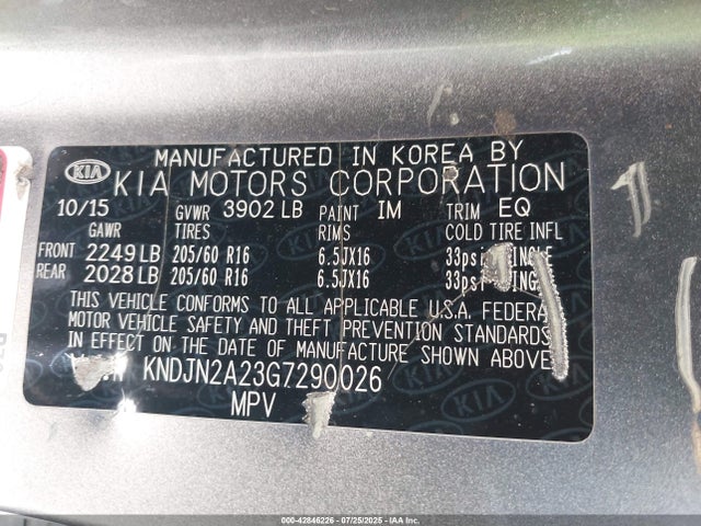 KNDJN2A23G7290026 KIA gdi gamma