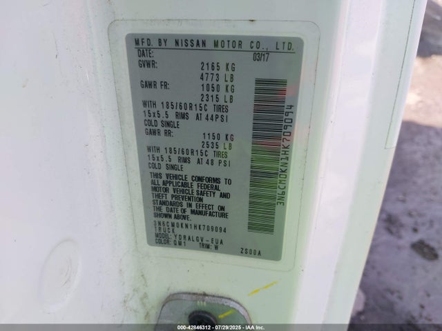 3N6CM0KN1HK709094 Nissan 2017