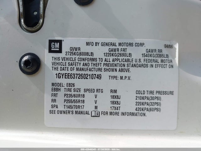 2006 CADILLAC SRX 1GYEE637260210749 Photo 8