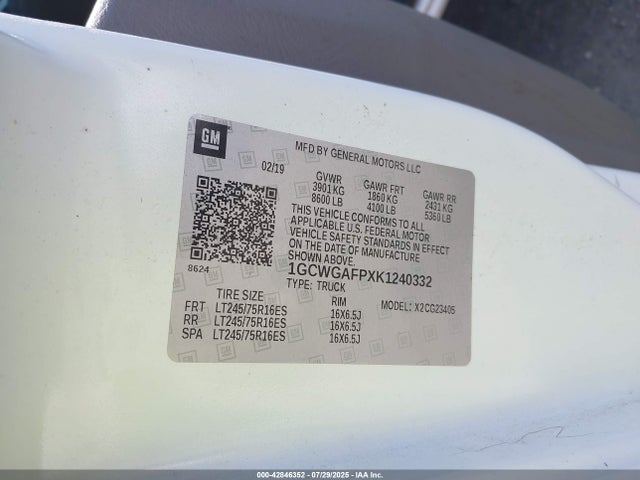1GCWGAFPXK1240332 Chevrolet lv1 - sidi, vvt, e85 max, iron