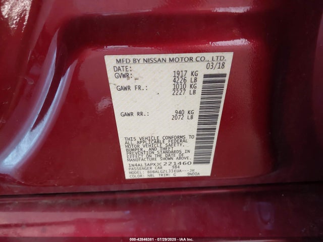 1N4AL3APXJC221460 Nissan 2018