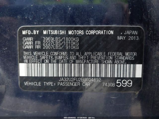 2014 MITSUBISHI LANCER JA32U2FU2EU004892 Photo 8