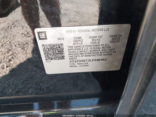 1G1ZD5ST2LF040462 Chevrolet lfv - direct injection, variable valve timing, gen 1