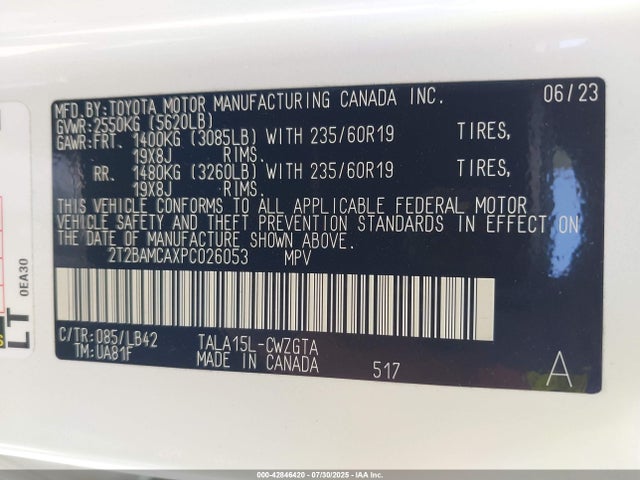 Lexus t24a-fts 2023 2T2BAMCAXPC026053 Image 9