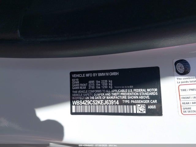 WBS4Z9C52KEJ63914 BMW M4