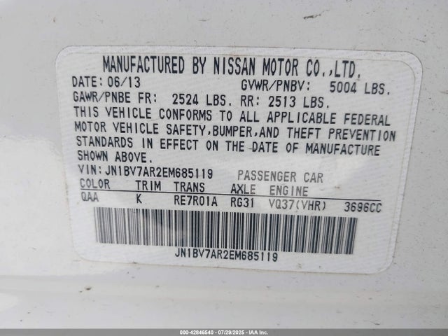 Infiniti Q50 2014 JN1BV7AR2EM685119 Image 9