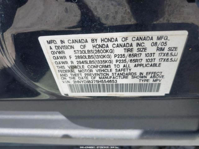 2005 ACURA MDX 2HNYD18275H554653 Photo 8