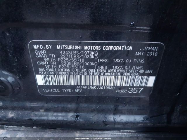 2018 MITSUBISHI OUTLANDER SPORT JA4AP3AW0JU019530 Photo 8