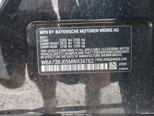 WBA73BJ05MWX34763 BMW 540I