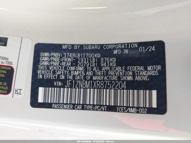 JF1ZNBM1XR8752204 Toyota na