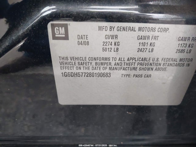 2008 CADILLAC CTS 1G6DH577280190683 Photo 8