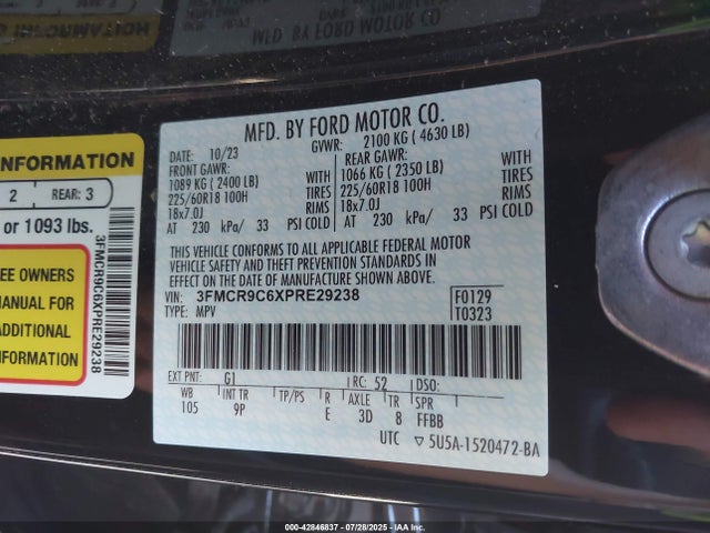 3FMCR9C6XPRE29238 Ford dragon