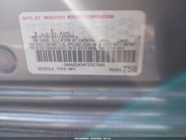 2015 MITSUBISHI OUTLANDER JA4AD2A34FZ007089 Photo 8