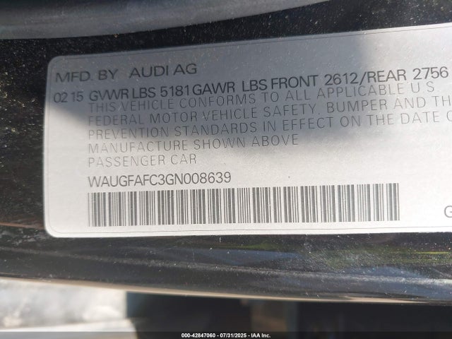 2016 AUDI A6 WAUGFAFC3GN008639 Photo 8