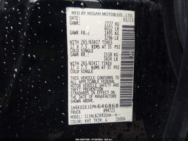 2023 NISSAN FRONTIER 1N6ED1EJ1PN646868 Photo 8