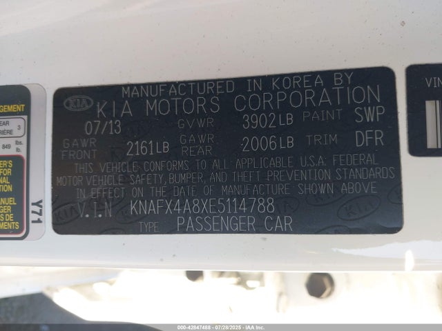 KIA 2014 2014 KNAFX4A8XE5114788 Image 9