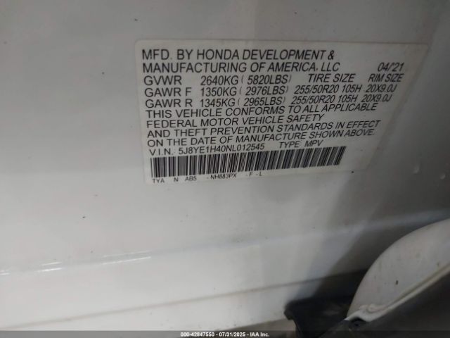 2022 ACURA MDX 5J8YE1H40NL012545 Photo 8