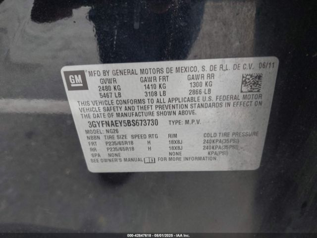 2011 CADILLAC SRX 3GYFNAEY5BS673730 Photo 8