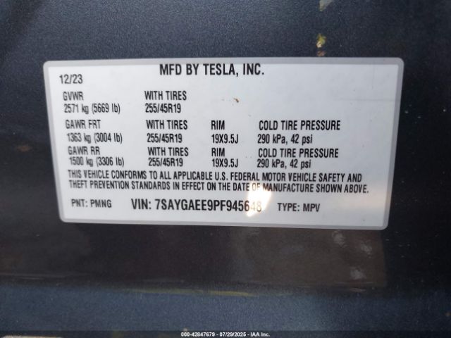 2023 TESLA MODEL Y 7SAYGAEE9PF945648 Photo 8