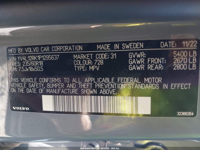 YV4L12RK1P1295637 Volvo b4204t