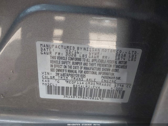 Nissan SENTRA SR 2016 3N1AB7AP8GY281695 Image 9