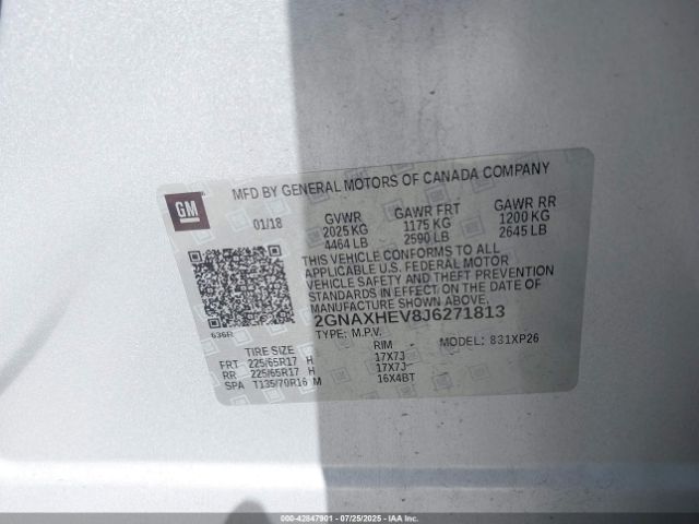 2018 CHEVROLET EQUINOX 2GNAXHEV8J6271813 Photo 8
