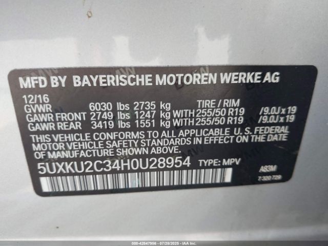 2017 BMW X6 5UXKU2C34H0U28954 Photo 8
