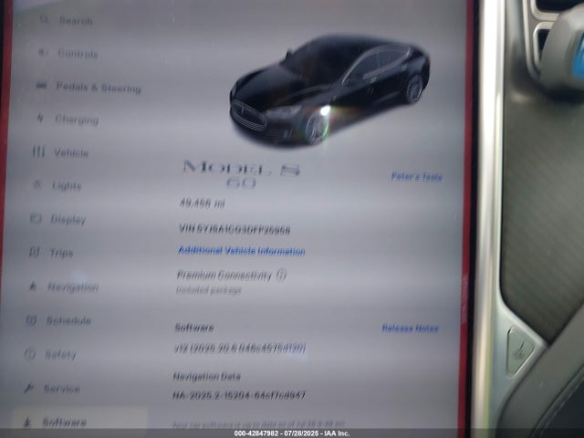 2013 TESLA MODEL S 5YJSA1CG3DFP25958 Photo 6