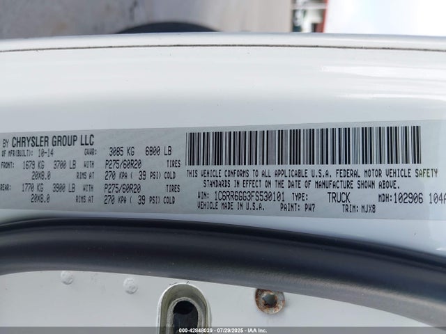 RAM 2015 2015 1C6RR6GG3FS530101 Image 9