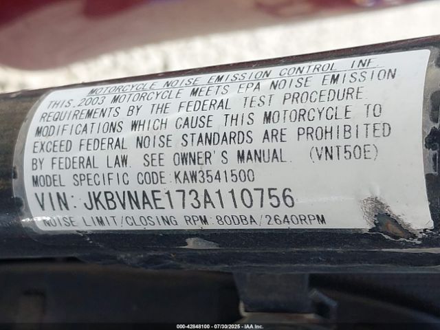 2003 KAWASAKI VN1500 JKBVNAE173A110756 Photo 9