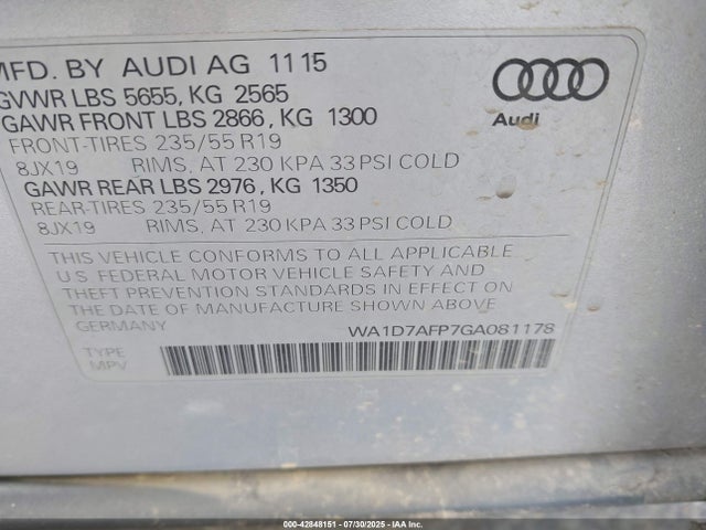 2016 AUDI Q5 WA1D7AFP7GA081178 Photo 8