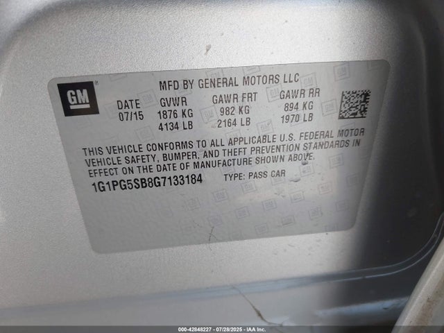 1G1PG5SB8G7133184 Chevrolet luv - vvt, alum, e85 max