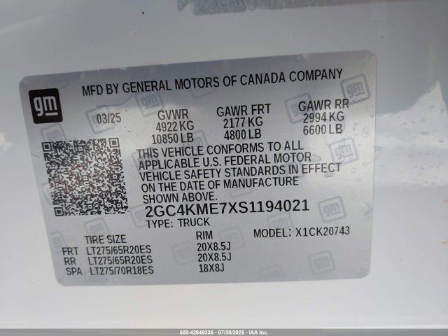 2GC4KME7XS1194021 Chevrolet l8t