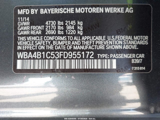 BMW 435i 2015 WBA4B1C53FD955172 Image 9