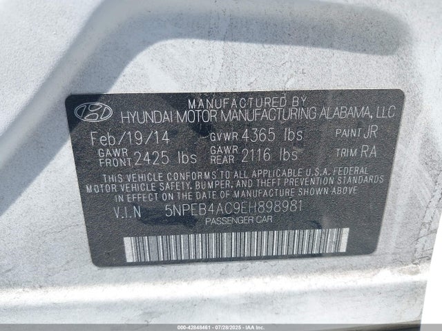 Hyundai gamma 2014 5NPEB4AC9EH898981 Image 9