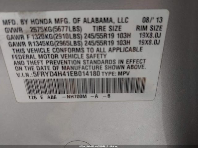 2014 ACURA MDX 5FRYD4H41EB014180 Photo 8