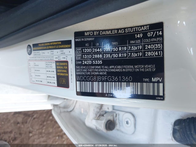 Mercedes-Benz Glk-Class 2015 WDCGG8JB9FG361360 Image 9