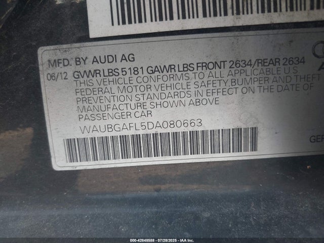 2013 AUDI S4 WAUBGAFL5DA080663 Photo 8