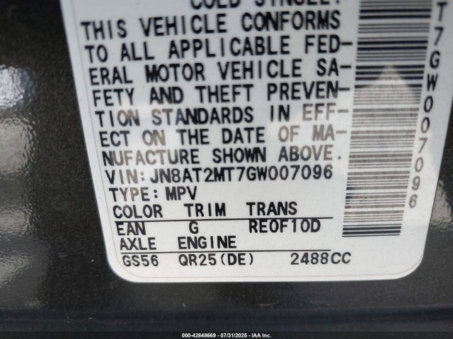 JN8AT2MT7GW007096 Nissan Rogue